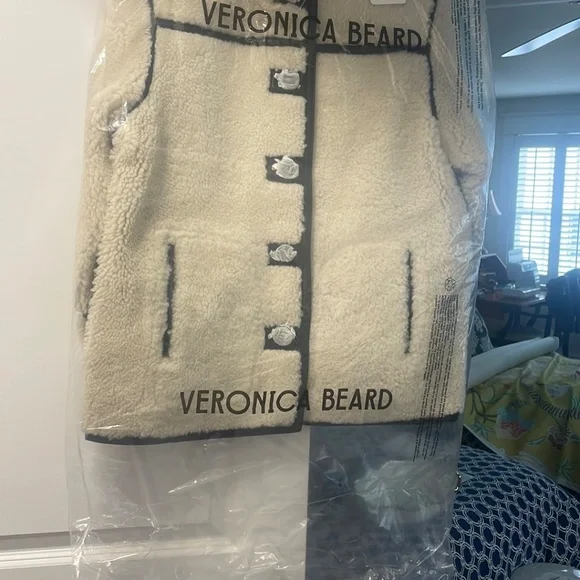 Veronica Beard Coat Cream Shearling Leather Reversible  Sz S NWT $2498 SOLDOUT! - Picture 8 of 9